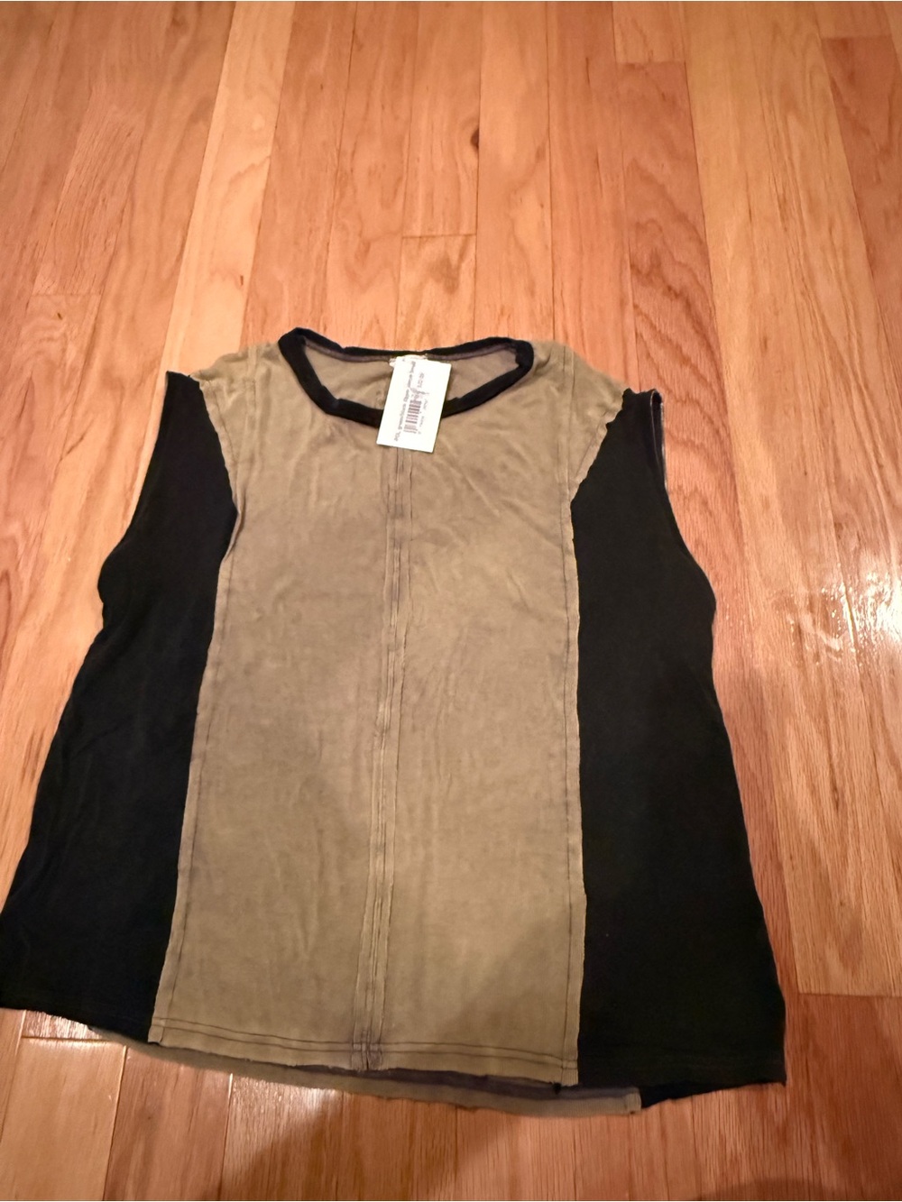 POL Two-Tone Olive Green and Black Short Sleeve Tee